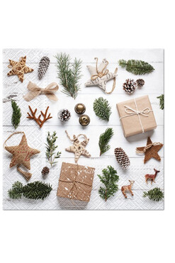 OD RĘKI Scandi Deers, świąteczne serwetki papierowe, 20szt