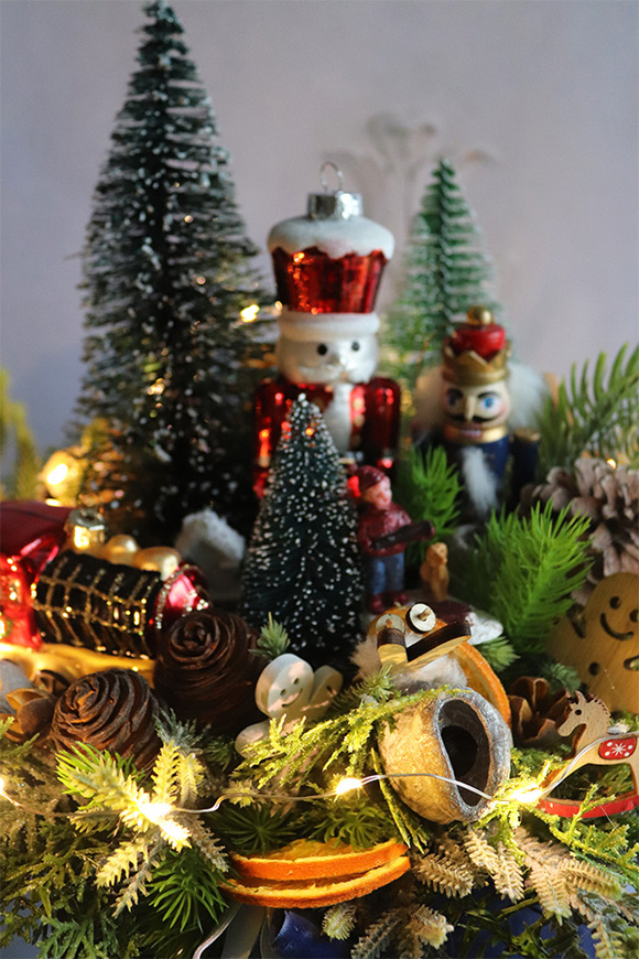 Childhood Big Dark Blue, flowerbox świąteczny LED