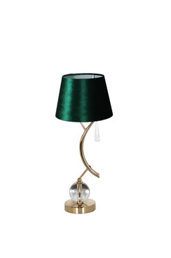 Golden Branch, lampa stołowa z abażurem, zielony stożek, wys.53cm