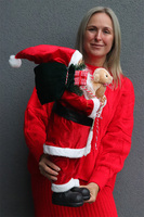 figurka miękki stojący Mikołaj Teddy z misiem