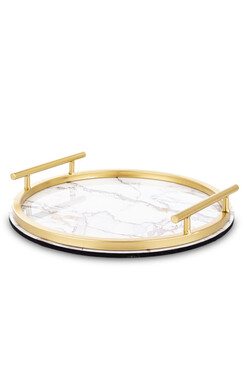 Marbella Gold A, dekoracyjna taca ze wzorem, wym.5x31.5cm