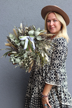 OD RĘKI Letnie Upały, dekoracyjny wianek z suszem, rozp.42cm 