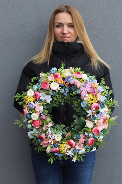 Pastelle Home, dekoracyjny wianek na drzwi, śr.45cm