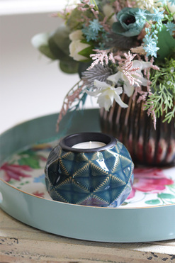 Cornellia Zoriana, ceramiczny świecznik na tealight, wym.8x9x9cm