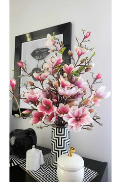 Magnolie Moko 2, bukiet różowych kwiatów, (bez wazonu), dł.83cm
