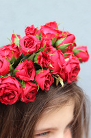 Frida Red, czerwony wianek na głowę, rozmiar uniwersalny  