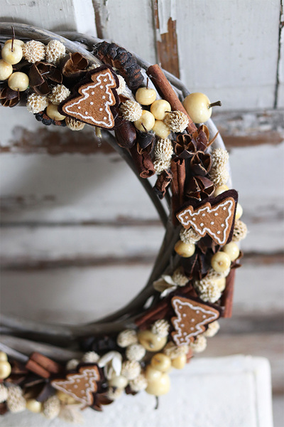 bożonarodzeniowy wianek, Piernikowe Królestwo, śr.30cm 