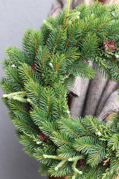 Naturalne Święta, świąteczny wianek iglasty