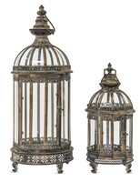 lampiony metalowe Teligia, komplet 2 szt. wym.65.5x26x26cm/43x16x16cm