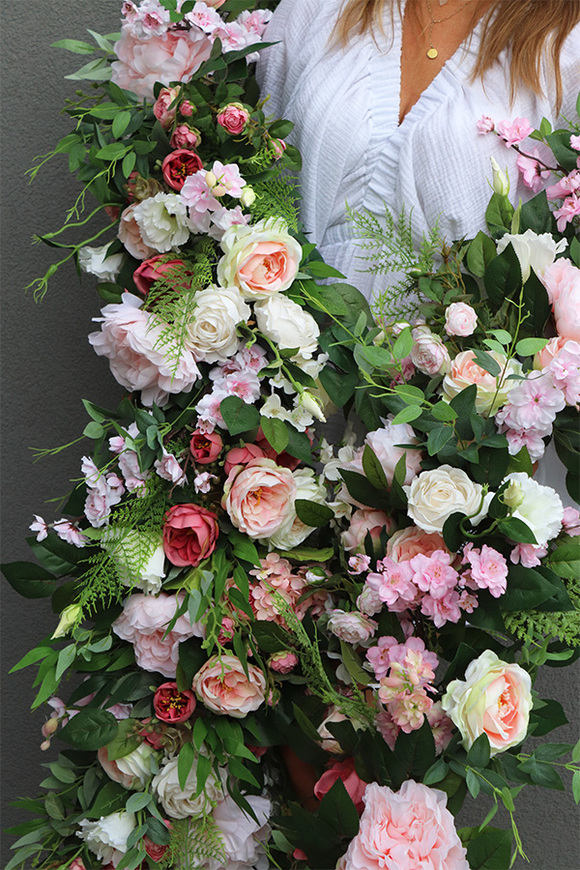 Malediwy Pink New, długa girlanda ze sztucznych kwiatów