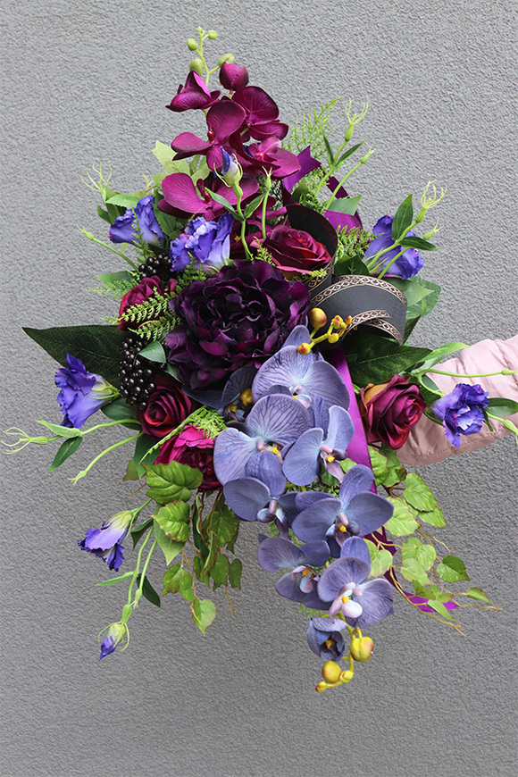 Angelo Garden Violet 2, komplet dekoracji nagrobnych, lampion + bukiet