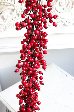OD RĘKI Czerwone Korale, girlanda z owoców, dł.160cm