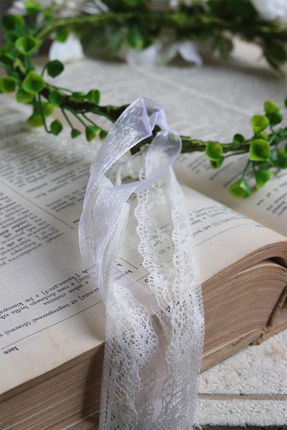 biało zielony wianek na głowę