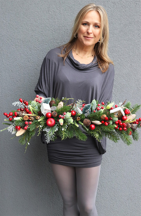 Lasek Bożonarodzeniowy, świąteczna girlanda na stół