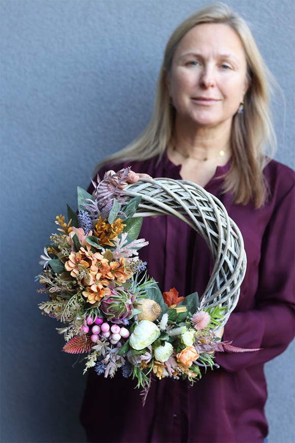 Barbara 2, asymetryczny jesienny wianek