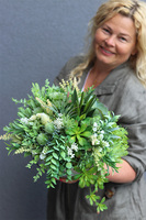 Fenia Tyliana, kompozycja sukulenty w lustrzanej misie