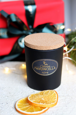 Orange with Spices, sojowo-kokosowa świeca zapachowa w szkle, czarna, 135g