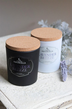 Lavender Breeze, sojowo-kokosowa świeca zapachowa w szkle, biała, 135g