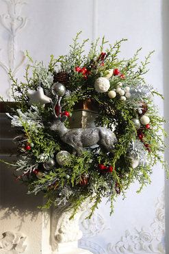 Leśne Ostępy, bożonarodzeniowy wianek na drzwi, śr.39cm 