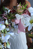 Klementina, wianek dekoracyjny z magnolią, śr.43cm