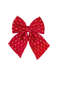 Calais Red, welurowa kokarda zawieszka, kpl.12szt, wym.25x25cm