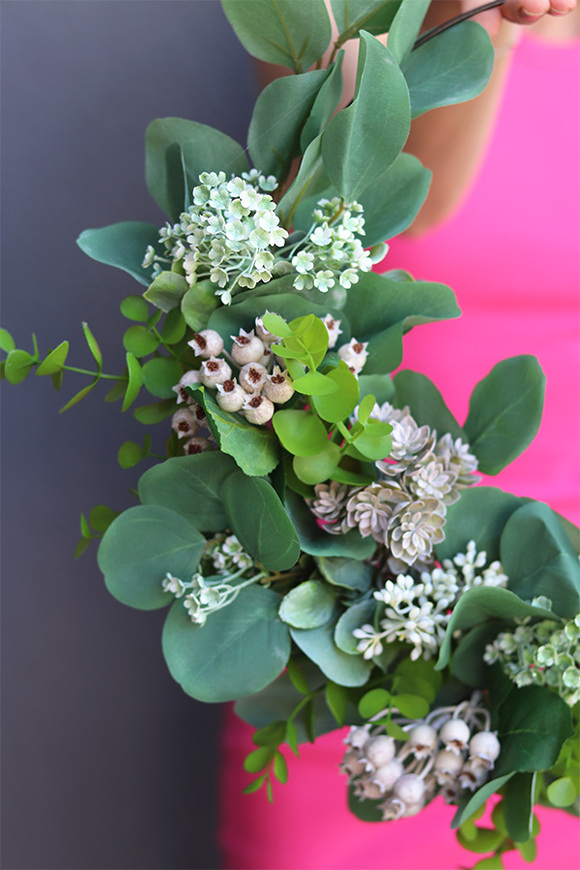 Jagodowe Pole Subtelle, zielony wianek na obręczy