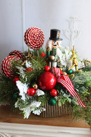 Lollypop Drosel Nutcracker, świąteczny stroik LED z dziadkiem