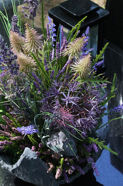 Wrzosowiska Volcan, komplet dekoracji nagrobnych, kompozycja + bukiet