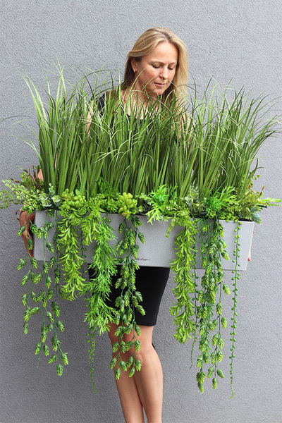 Balconera Agneso 3, ekskluzywna kompozycja z trawami w donicy, wys.70cm