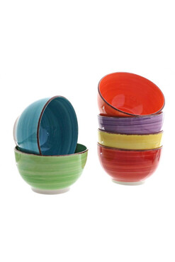 Rainbow Mexico, miska ceramiczna, kpl.6szt, śr.14cm