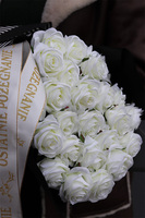 Białe Róże, bukiet nagrobny do położenia, biały