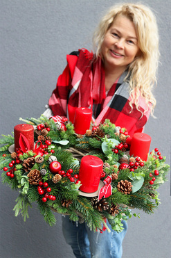 Boże Narodzenie, stroik adwentowy, śr.50cm 