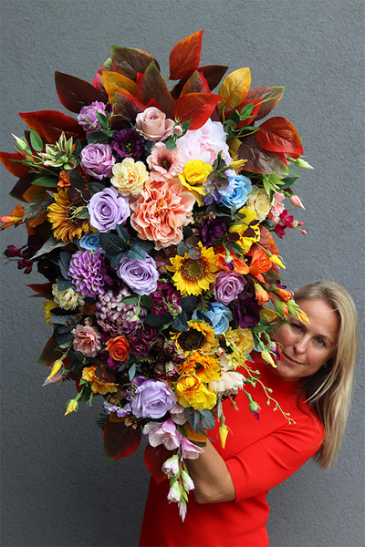 Jesienna Pogoda 2, kolorowa wiązanka nagrobna