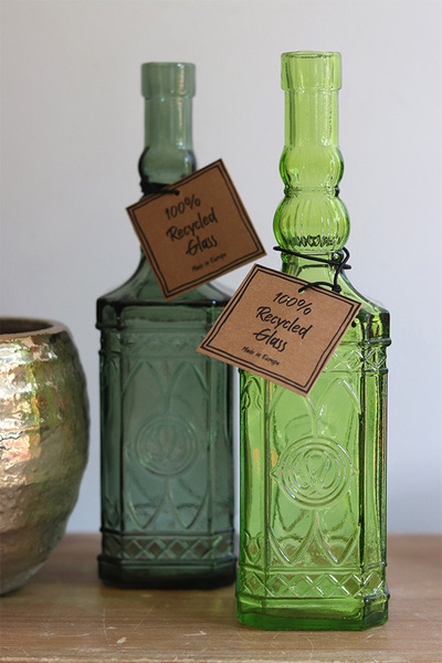 Recycle, wazon szklany butelka, zielony