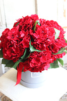 flowerbox welurowy z hortensjami, Hortenata, wym.40x34cm