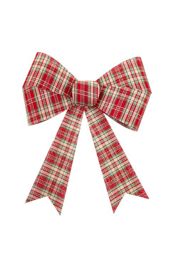 Tartan B, dekoracyjna kokarda zawieszka, kpl.12szt, wym.35x30cm