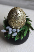 stroik wielkanocny ze złotym jajem, Mini Black, wys.20cm