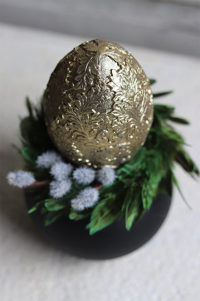 stroik wielkanocny ze złotym jajem, Mini Black, wys.20cm