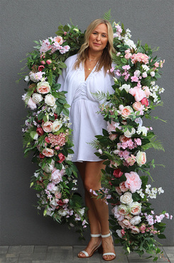 Malediwy Pink New, długa girlanda ze sztucznych kwiatów, dł.3.5m