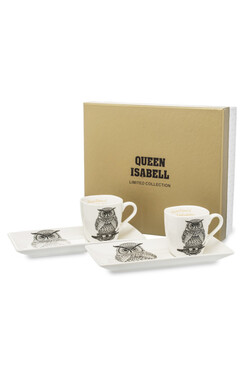 OD RĘKI Owl, filiżanka espresso w pudełku prezentowym, kpl.2szt, poj.80ml