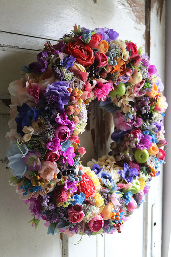 dekoracyjny tęczowy wianek, Ideal 2, śr.50cm 