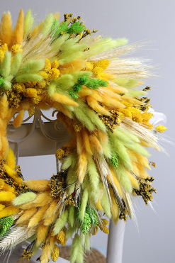 OD RĘKI Żółty Sen, dekoracyjny wianek z suszem, śr.35cm