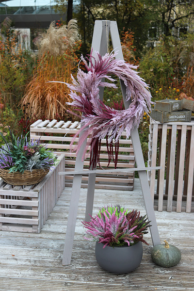 Wrzosowisko, dekoracyjny wianek z traw boho