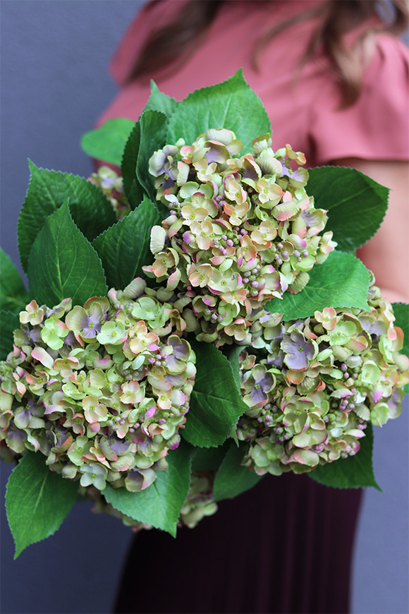 Green Hydrangea, gałązka sztuczna hortensja