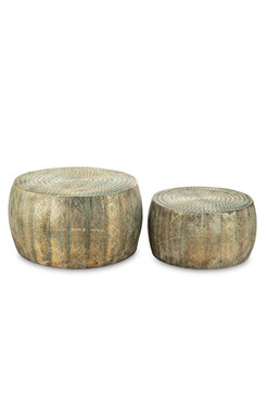 Basarabi, stoliki kawowe metalowe, 2szt, wym.32x55cm/25x45cm