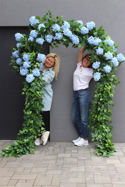 Blue Provance, dekoracyjna girlanda z hortensją na wejście, dł.660cm 