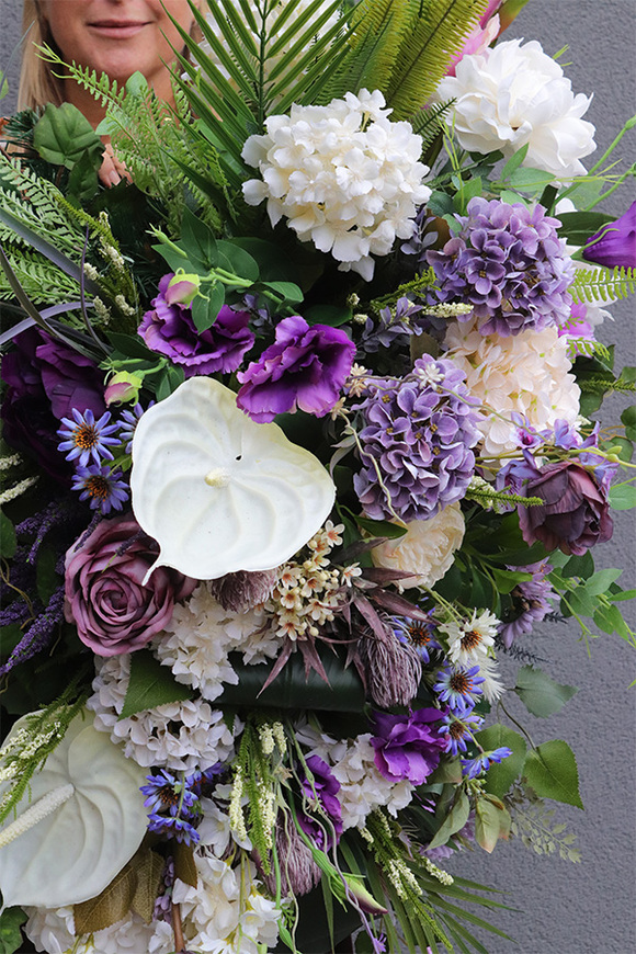 Fioleti, fioletowa wiązanka nagrobna,dł.105cm  