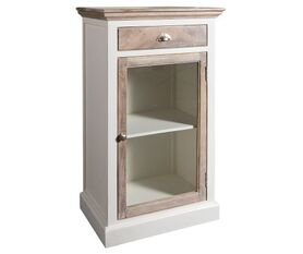 Bristol White komoda wąska ze szkłem, wym.63x42x112cm