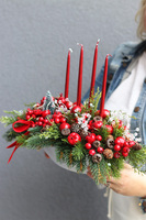 stroik zimowy na stół, Karminowy Laos Deluxe