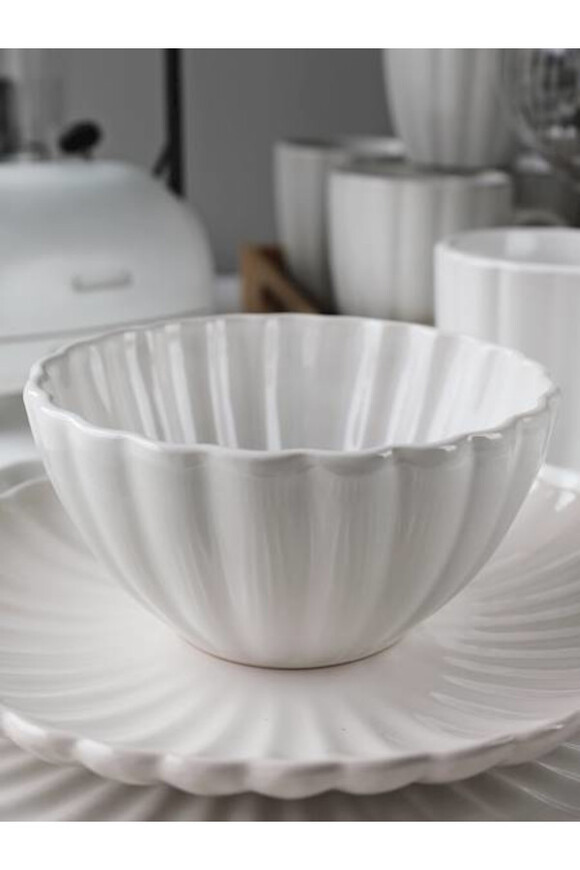 Białe Fale, miska ceramiczna